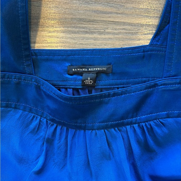 Banana Republic Royal Blue 100% Silk Shift Mini Cocktail Dress Sz Small - Picture 5 of 13